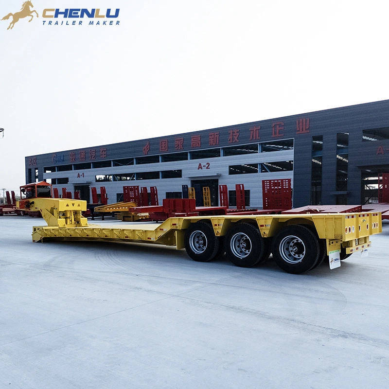 Front gooseneck view of the 3 axle RGN lowbed trailer